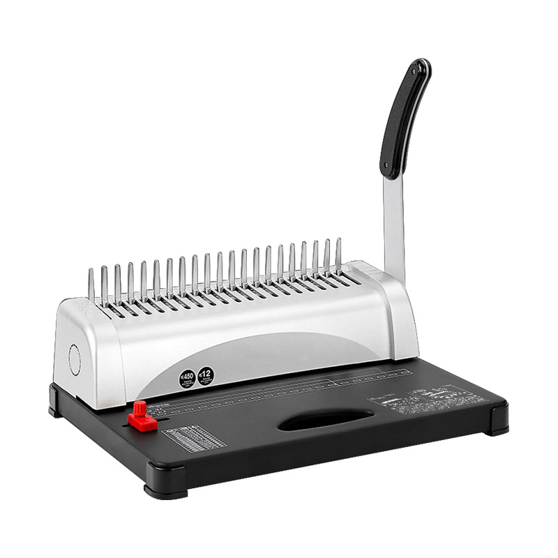 Rankinė įrišimo mašina su dantimis – 21 skylė, 12 lapų talpa, modelis STB12A, svoris 2,85 kg