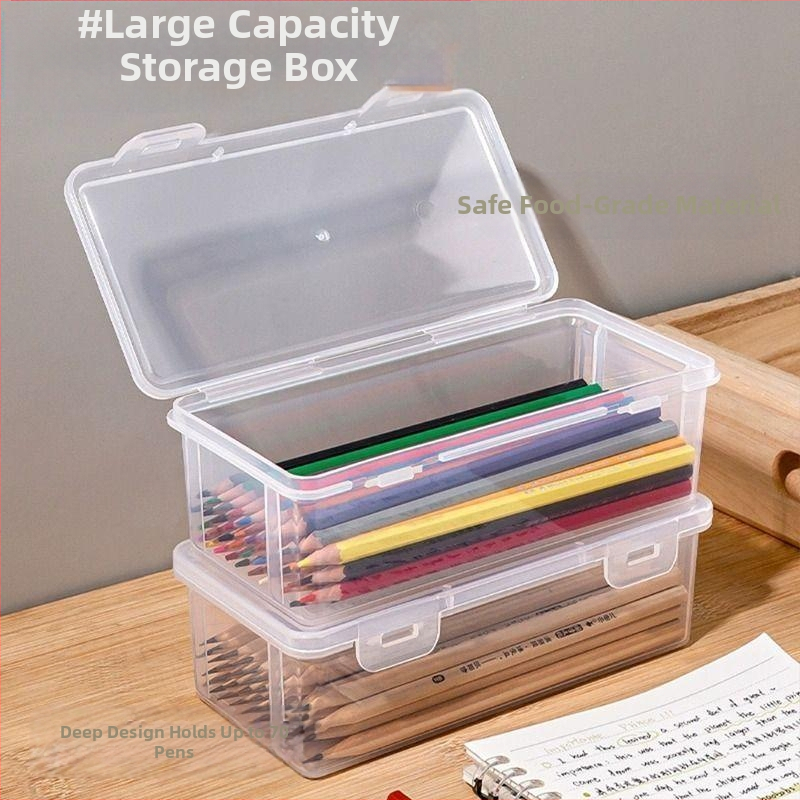 Πλαστικό κουτί αποθήκευσης μολυβιών και μαρκαδόρων, με μεγάλη χωρητικότητα, για παιδιά, δυνατότητα λογότυπου