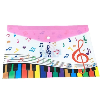 A4 чанта за документи с пианообразна форма, музикална тема, сладък карикатурен стил; Xinchuang, материал 001, стил бутонен, стилизация карикатура