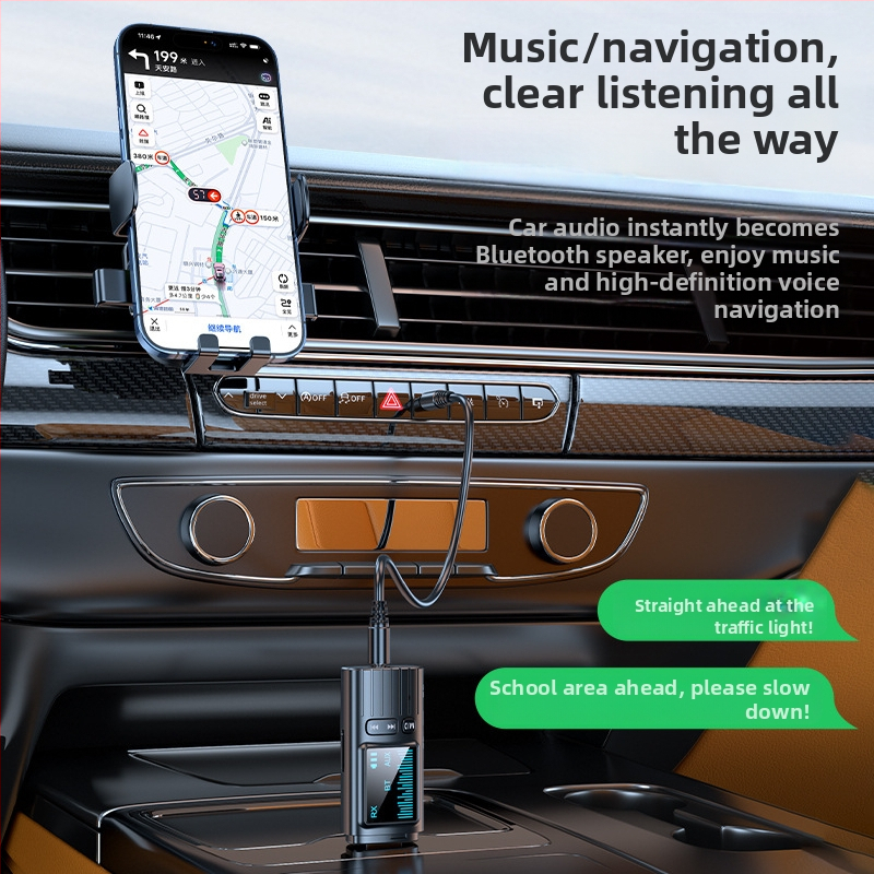 GT72 Bluetooth 5.4 2-in-1 приемник-предавател с цифров дисплей и 3,5 мм AUX, външно захранване