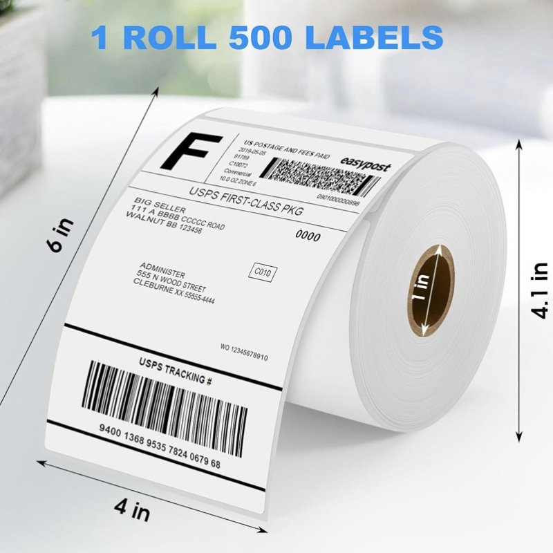 Термална самозалепваща етикетна хартия с три защитни слоя за пратки, ценници и баркод етикети