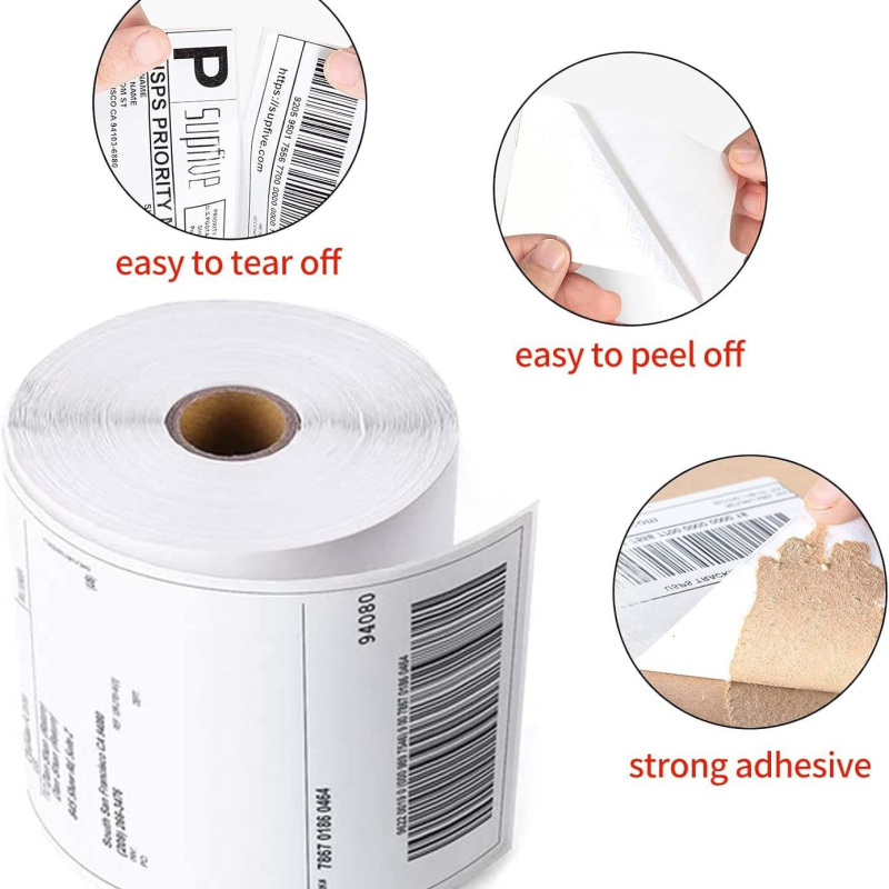 Термална самозалепваща етикетна хартия с три защитни слоя за пратки, ценници и баркод етикети