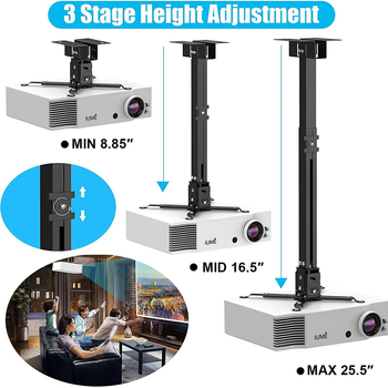 Проекторен монтаж с разтегателна ръка за таван или стена, модел t4365, тегло 1,35 кг, марка Worry-free