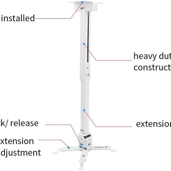Проекторен монтаж с разтегателна ръка за таван или стена, модел t4365, тегло 1,35 кг, марка Worry-free