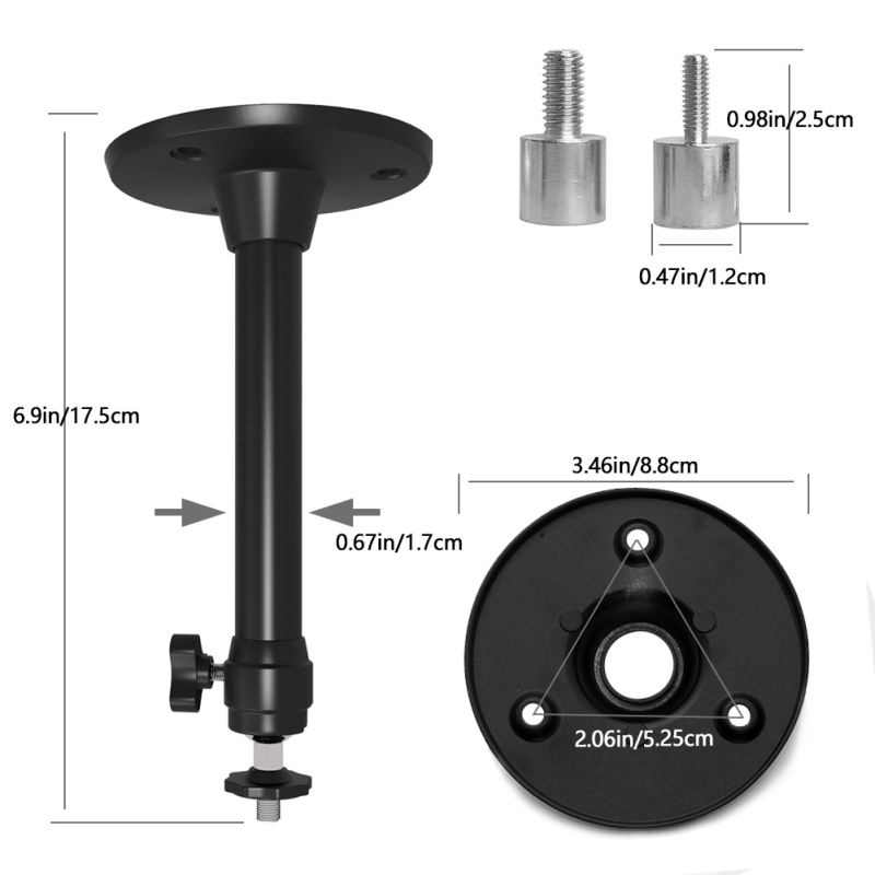 Мини тавански стенен държач за проектор, модел 175, едноотворен монтаж, тегло 158 g, съвместим с QKK, Dr.J и DBPOWER