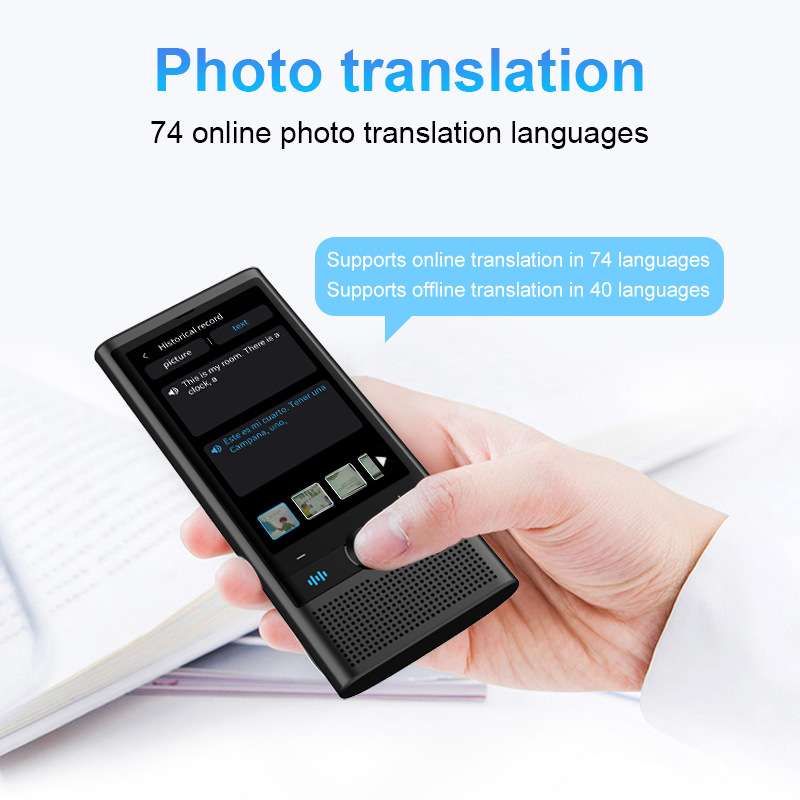 S10 Vieds balss tulks ar Android, Bluetooth, 10 m diapazons, pogu + skārienjūtīgs ekrāns, tulkošana reālā laikā