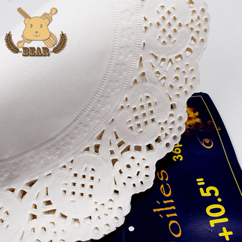 Apskritas nėrinių pyrago popierinė padėklas - Love Kitchen, natūralios medienos pluošto kepimo popierius, megzta nėrinių