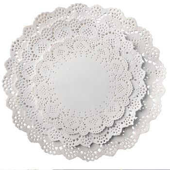 Apskritas nėrinių pyrago popierinė padėklas - Love Kitchen, natūralios medienos pluošto kepimo popierius, megzta nėrinių