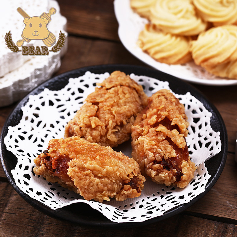 Apskritas nėrinių pyrago popierinė padėklas - Love Kitchen, natūralios medienos pluošto kepimo popierius, megzta nėrinių