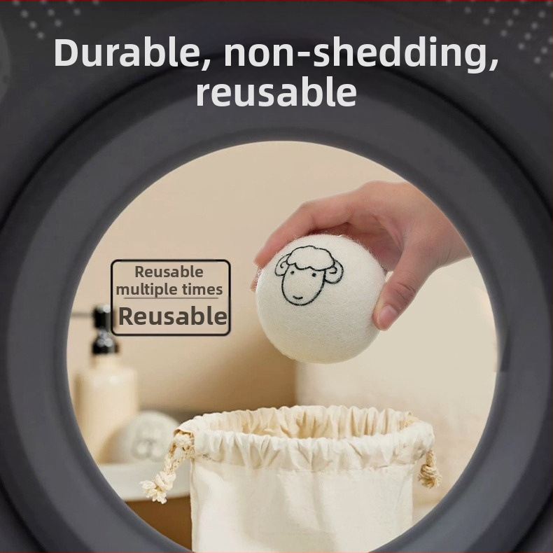 Вълнени сушилни топки за пране, 6 бр., материал: вълна, за дома и професионална употреба