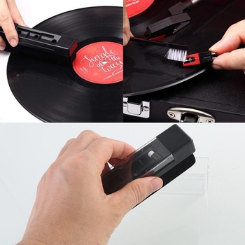 ED-96 Set de perii pentru curățarea vinilurilor, din plastic, pentru instrumente muzicale