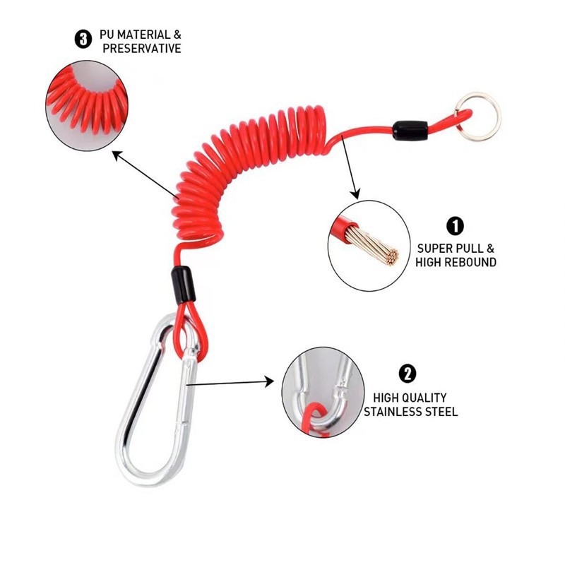 RV atdalīšanas drošības aukla; materiāls: augstas elastības TPU; tips: drošības aukla; pielietojums: RV atdalīšanas aukla