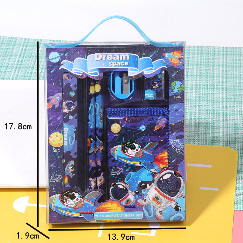 Детски комплект канцеларски материи с анимационна тема за ученици и деца в детска градина, готов за подарък за рожден ден и завършване