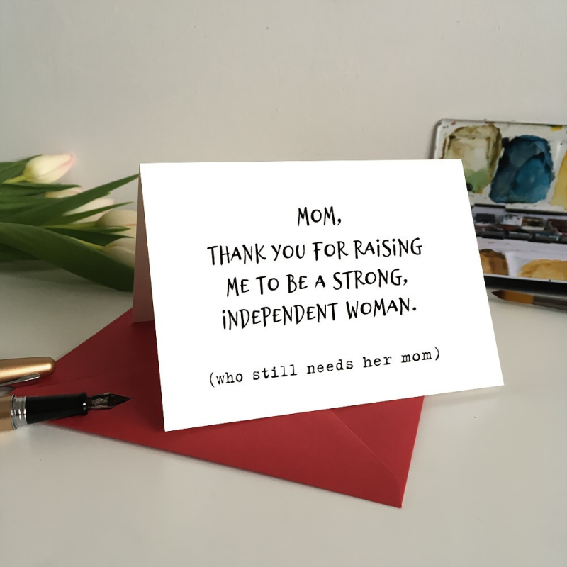 Поздравителна картичка за рожден ден с плик, забавен текст, печат