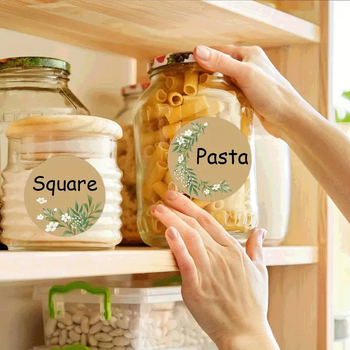 Kraft papír üvegek címkéinek tekercse, kivágott írható önklebős címkék, 0,2 mm vastagság, vízbázisú ragasztó, -20°C–50°C, 200 db/tekercs