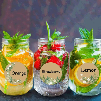 Kraft papír üvegek címkéinek tekercse, kivágott írható önklebős címkék, 0,2 mm vastagság, vízbázisú ragasztó, -20°C–50°C, 200 db/tekercs