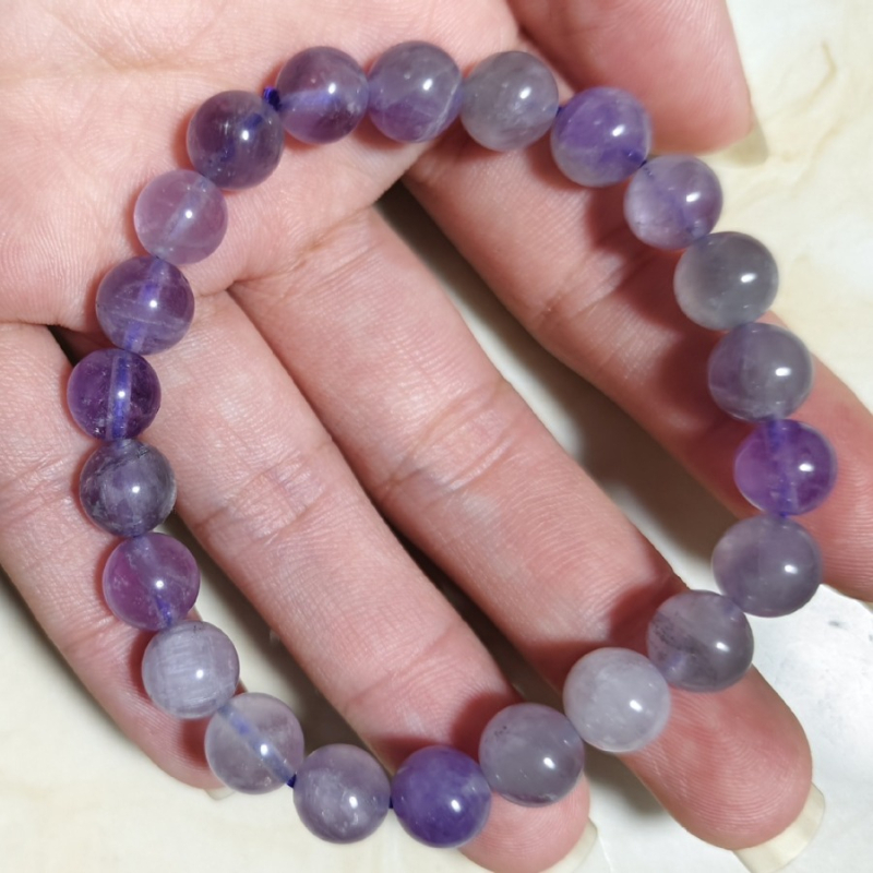 Natūrali ametisto karoliukų apyrankė (unisex) - Medžiaga: akmenys - 2023 m. pavasaris