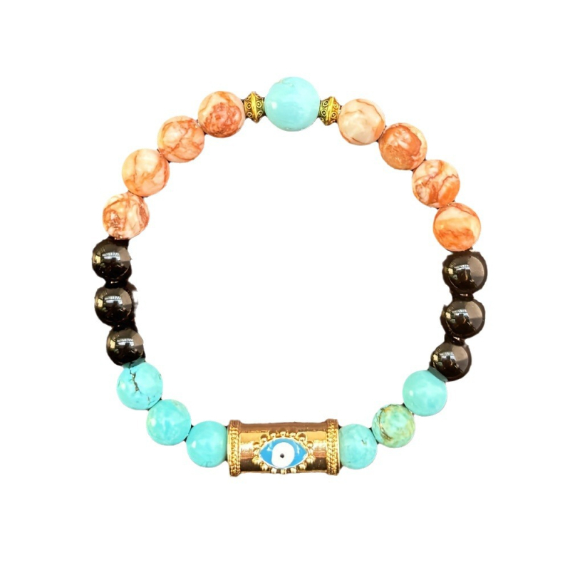 Apyrankė su natūraliu unisex stiliumi, apvaliais stiklo karoliukais, rankų darbas, kilmė Yiwu.