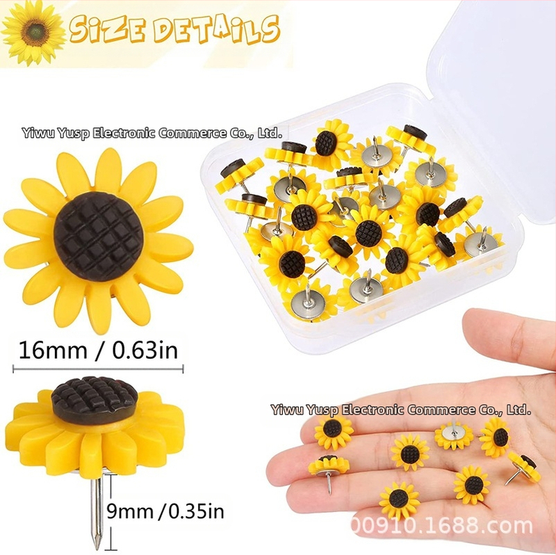 Akryl klip so vzorom slnečnice pre dekoratívne kancelárske viazanie dokumentov (Značka: Yusi Pai; Materiál: Plast; Typ produktu: Akrylový klip)