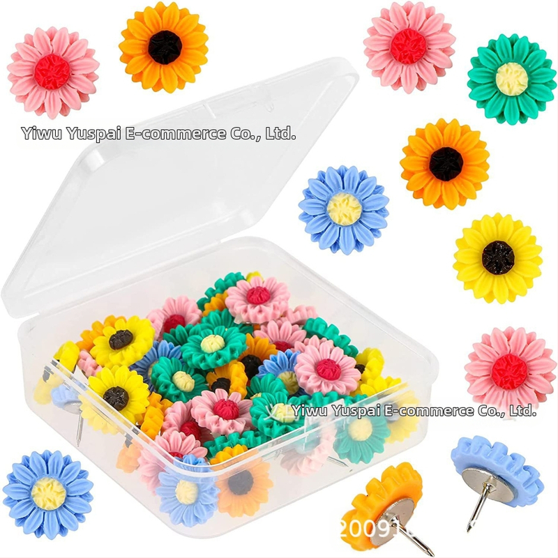 Pushpin dekoratívny s tvarom slnečnice, Usipai, plast