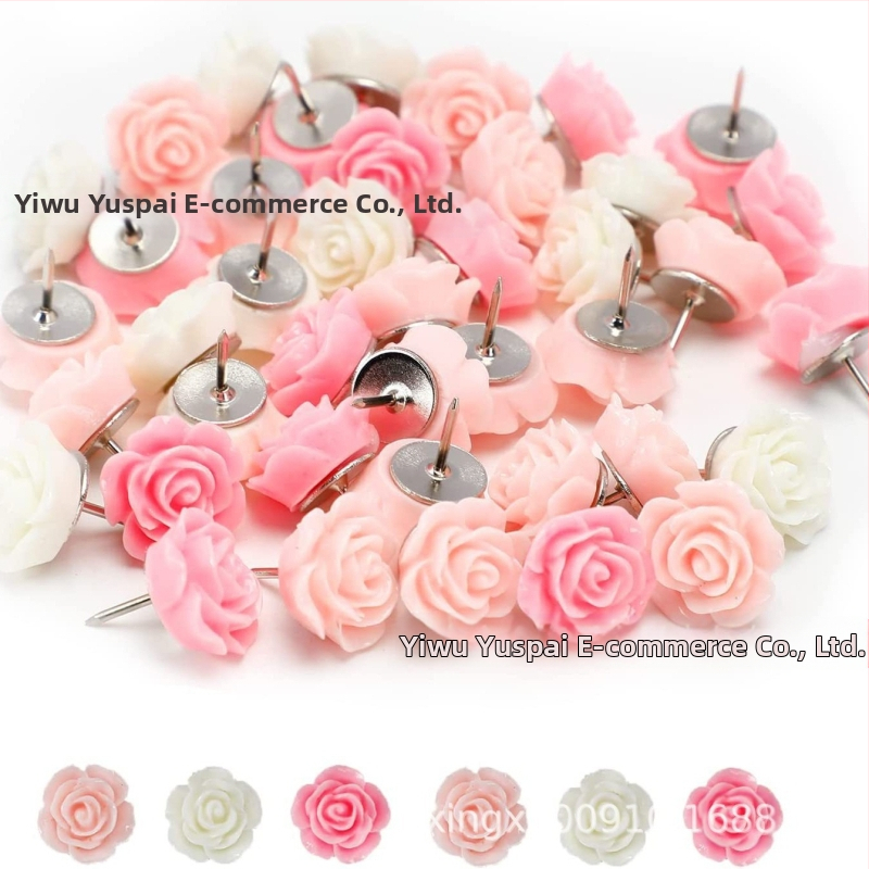 Ploché hlavičkové špendlíky na tabuľu, plast, Model 0021, Balenie v fľaši, Značka Yuspai