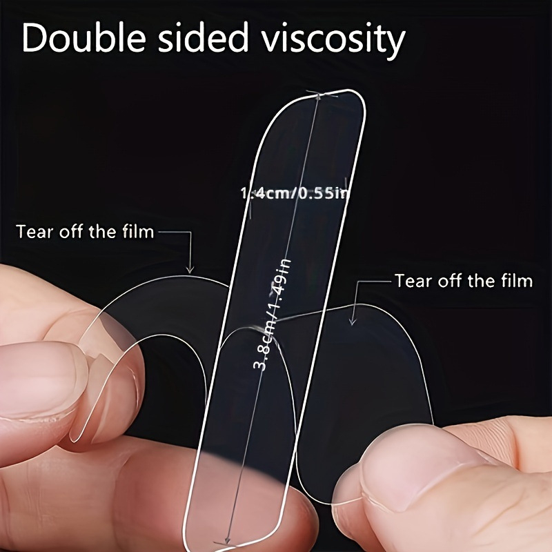 Dvipusės lipnios užrašų – skaidrūs, be likučių, dėžutėje pakuojami, stiprus lipnumas, 60 lapų dėžutėje; 60 lapų didmeninėse pakuotėse