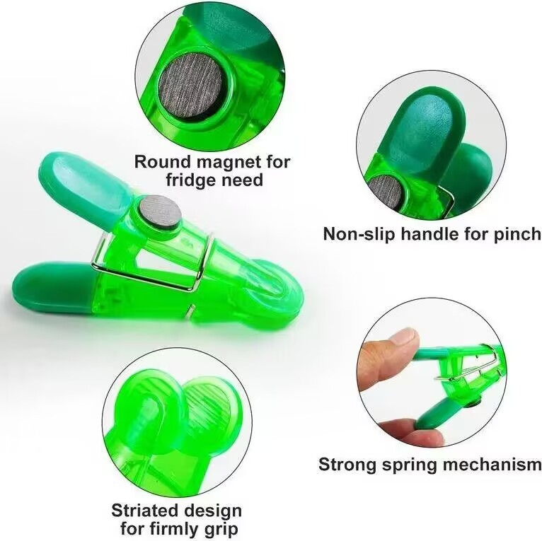 Daugiafunkciniai sandarinimo klipsai užkandžiams šaldytuvui, 12 vnt.