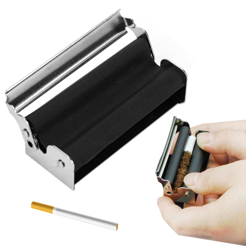 70 mm-es kézi fémből készült cigarettasodró készülék, hordozható és könnyen használható, szélvédett működés, 500 darabos csomag, logó nyomtatás és magáncímke elérhető