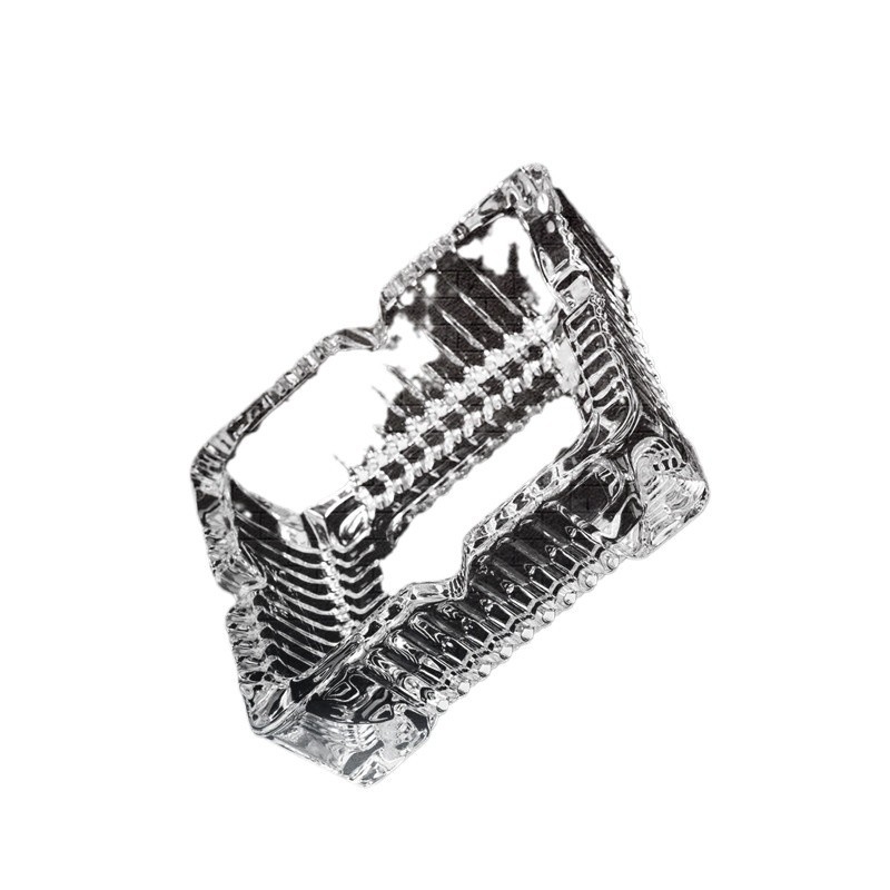 Négyzet alakú üveghamutál logónyomással, testreszabható dekoráció (Anyag: Üveg; Logónyomás: Lehetséges; Testreszabás: Elérhető; Stílus: Kínai stílus, Könnyed luxus)