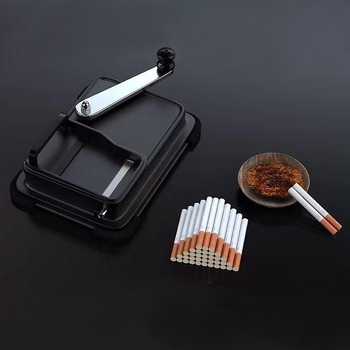 Kézi cigarettarollert vezetősínnel és dupla gyűrűs húzómechanizmussal (családi használat)
