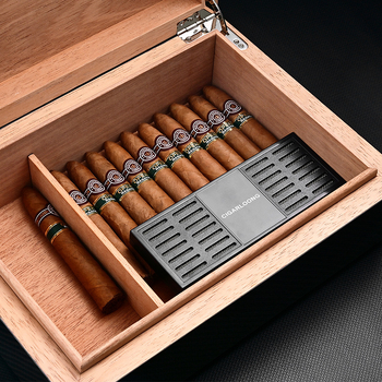 Cigāru mitrinātājs ar atslēgu piekariņu, japāņu stils, zīmols Cigarloong/Cigarosaurus, materiāls Cuticle, piemērots kāzu dāvanai.