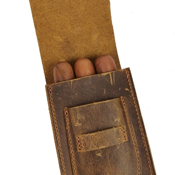 Τσάντα αποθήκευσης πούρων - Δερμάτινη, κυβικού σχήματος, 3 τεμάχια, πολυλειτουργική για επιτραπέζια αποθήκευση