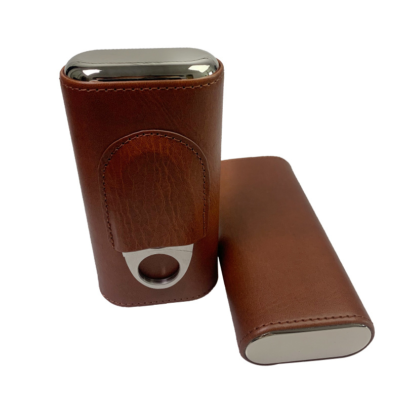 Ādas cigarešu komplekts ar griezēju un cedru kasti — roku darbs, minimālisks dizains, pielāgošana pieejama