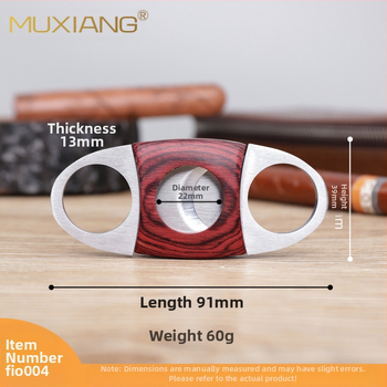 Muxiang cigarešu griezējs no mahagonija un nerūsējošā tērauda, roku darbaris