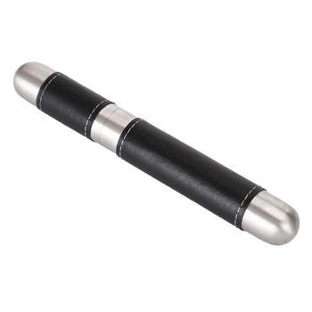 Rozsdamentes acél szivarcső bőrtokkal, hengeres alakú, egységes csomagolás, logó nyomtatott