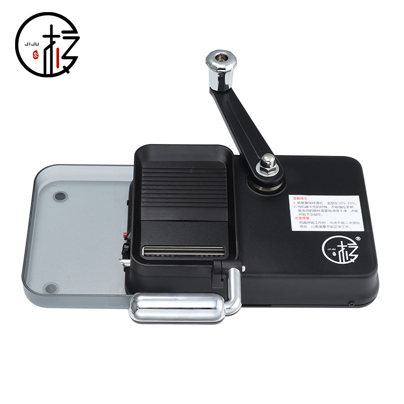 Rokas divvirzienu cigarešu rulētājs, metāla, ar roku piedziņu, mājas lietošanai