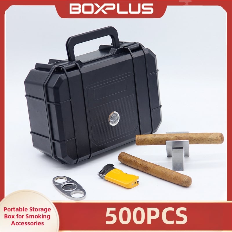 Pārnēsama cigāru kārba ar 21 nodalījumu, no ABS plastmasas, mitrināta, ūdensizturīga