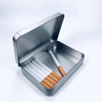 Tinplāsta cigarešu kastīte, portatīva metāla tabakas uzglabāšanas kārba ar dekoratīvu apdari, USB atmiņas atbalsts, kolekcija, pudeles atvērējs, uzglabāšana; drukāts logotips.