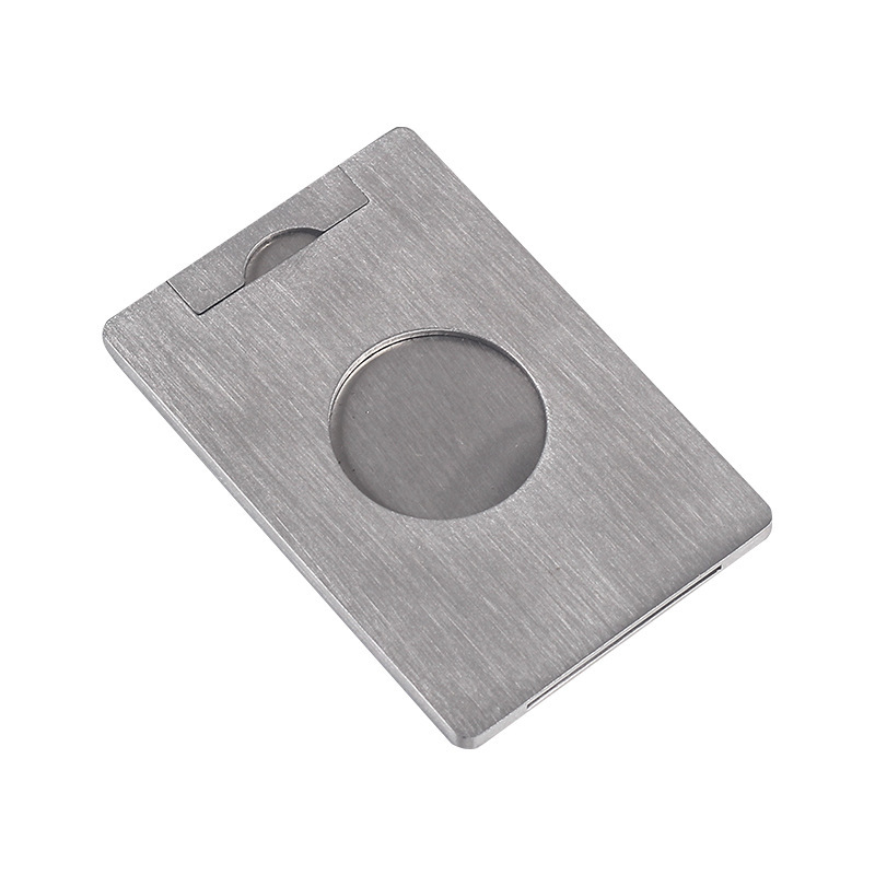 Rokas darīts cigāru griezējs no nerūsējoša tērauda ar matētu virsmu, vienpusējs asmens, universāls asmeņa diametrs, pielāgošana