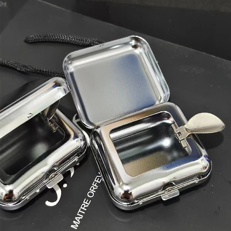 Rozsdamentes acél zseb hamutartó autóhoz, hordozható mini, testreszabható logóval