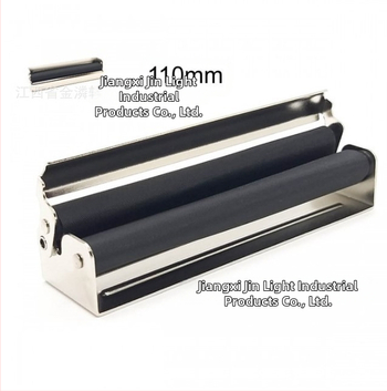 Nerūsējošā tērauda cigarešu rulētājs ar vāciņu, ar rievojumu dizainu, dekoratīvs un kolekcionējams