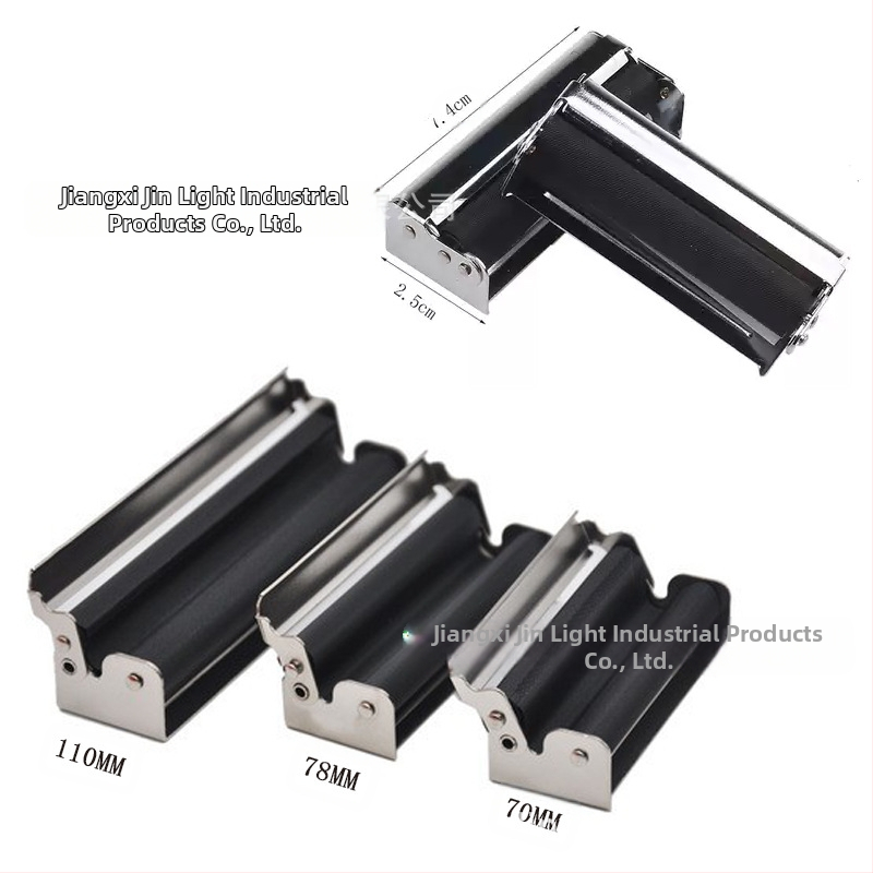 Nerūsējošā tērauda cigarešu rulētājs ar vāciņu, ar rievojumu dizainu, dekoratīvs un kolekcionējams