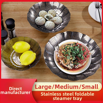 Nerūsējošā tērauda saliekamā tvaika statīva ar plāksni un augļu grozu – 201 nerūsējošā tērauda, mūsdienīgs minimālisma stils, izlaists 2022