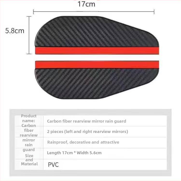 Universāla lietus aizsardzība atpakaļskata spogulim (PVC materiāls, līmējamā uzstādīšana, 1 pāris, universāla savietojamība)