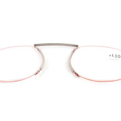 Okuliare na čítanie s klipsom na nos, bez rámov, ultraľahké, kompaktné mini, PC šošovky, oválny štýl