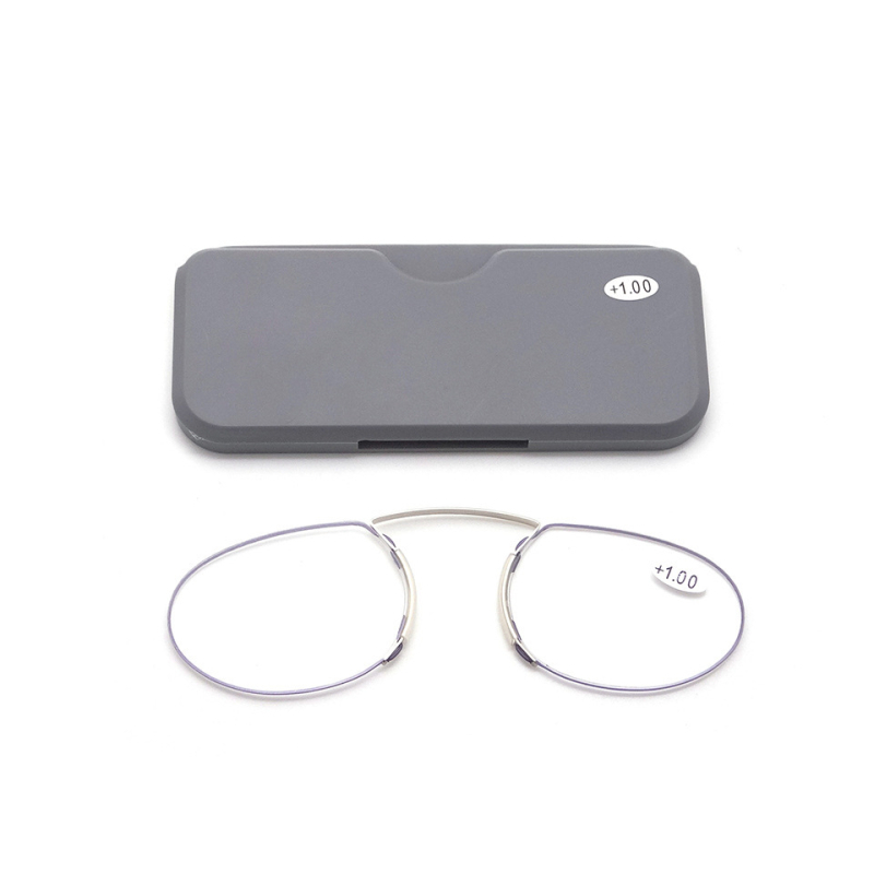Okuliare na čítanie s klipsom na nos, bez rámov, ultraľahké, kompaktné mini, PC šošovky, oválny štýl