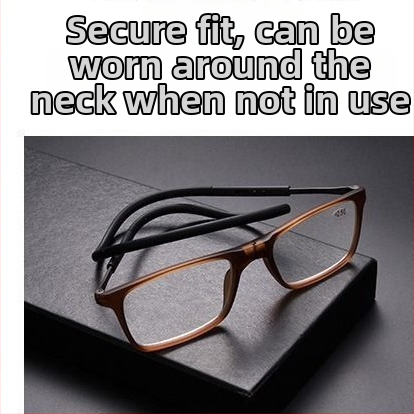 Очила за четене с лещи от смола, анти‑синя светлина, TR90 рамка, квадратен дизайн, магнитна шнурка за носене около врата