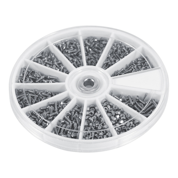 Комплект за сортиране на винтове и гайки – инструмент за ремонт за очила и часовници; материал: неръждаема стомана и пластмаса; обработка по поръчка: да