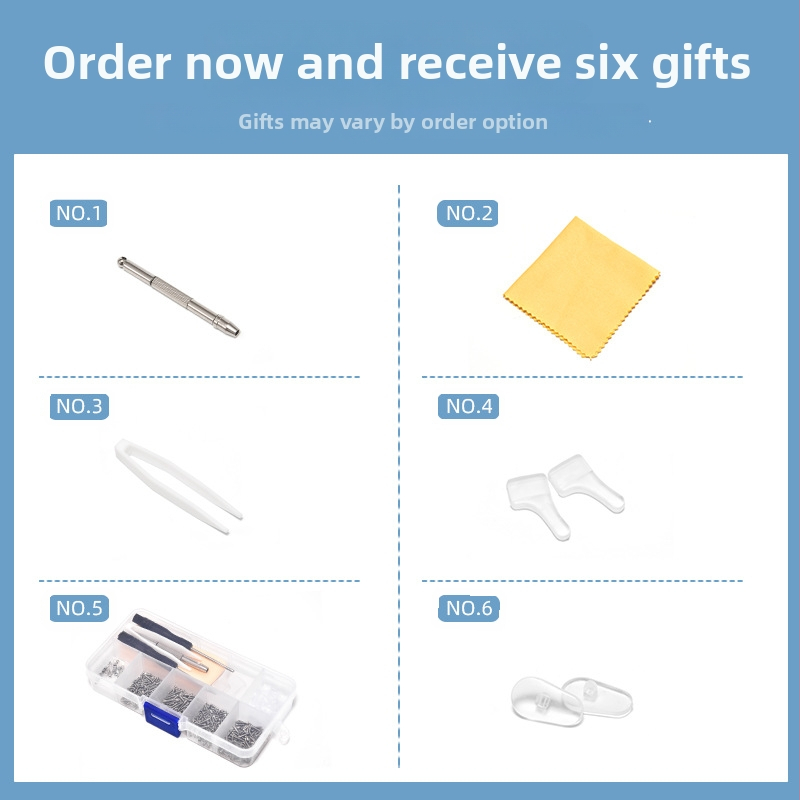 Комплект за ремонт на винтове за очила, неръждаема стомана; модел Screw, за обучение, офис и аксесоари