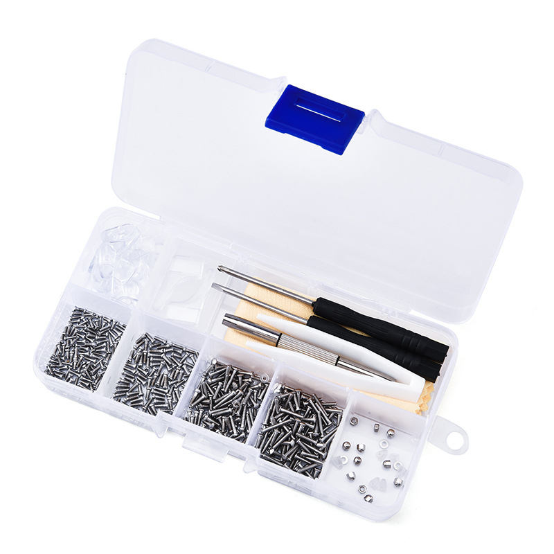 Akinėlių varžtų remontinis komplektas, nerūdijančio plieno, varžtų komplektas, modelis Screw, skirtas mokymuisi, biurui ir priedams